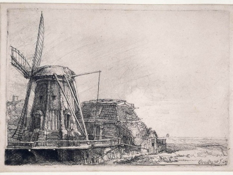 Giclée - Rézkarc - Rembrandt - A szélmalom 1641.